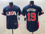 Men's USA Baseball #19 Anthony Navy 2026 World Baseball Classic Jersey