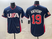Men's USA Baseball #19 Anthony Navy 2026 World Baseball Classic Jersey
