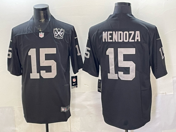 Men's Las Vegas Raiders #15 #15 Mendoza II Black Vapor Untouchable Limited Jersey