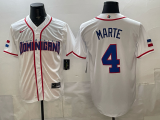 Men's USA Baseball #4 Marte White 2026 World Baseball Classic Jersey