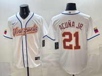 Men's USA Baseball #13 Ronald Acuña Jr. White 2026 World Baseball Classic Jersey
