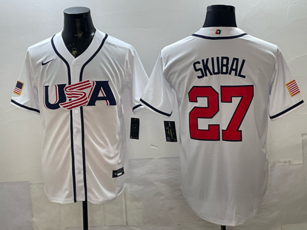 Men's USA Baseball #27 Skubal White 2026 World Baseball Classic Jersey