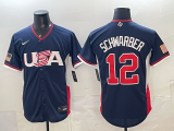 Men's USA Baseball #12 Schwarber Navy 2026 World Baseball Classic Jersey