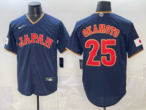 Men's USA Baseball #25 Okamoto Navy 2026 World Baseball Classic Jersey