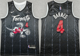 Men's Toronto Raptors #4 Scottie Barnes Black 2025-26 City Edition Stitched Jersey
