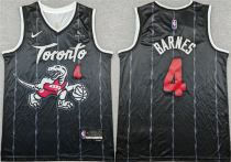 Men's Toronto Raptors #4 Scottie Barnes Black 2025-26 City Edition Stitched Jersey