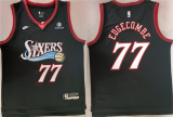 Men's Philadelphia 76ers #77 V. J. Edgecombe Black 2025 Classic Edition Stitched  Jersey