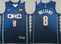 Men's Oklahoma City Thunder #8 Jalen Williams Navy 2025-26 City Edition Stitched Jersey