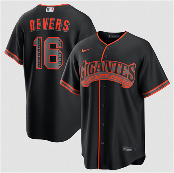 Men's San Francisco Giants #16 Rafael Devers Black 2026 Alternate Stitched Jersey