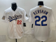 Men's Los Angeles Dodgers #22 Clayton Kershaw White 2026 Gold Collection Stadium Stitched Jersey