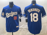 Men's Los Angeles Dodgers #18 Yoshinobu Yamamoto Loyal 2026 Gold Collection Stadium Stitched Jersey