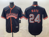 Men's San Francisco Giants #24 Mays Black 2026 Alternate Stadium Stitched Baseball Jersey