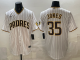 Men's San Diego Padres #35 Randy Jones White Cool Base Stitched Baseball Jersey