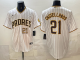 Men's San Diego Padres #21 Nick Castellanos White Cool Base Stitched Baseball Jersey