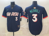 Men's San Diego Padres #3 Jackson Merrill Obsidian 2026 City Connect Limited Jersey