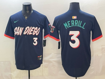 Men's San Diego Padres #3 Jackson Merrill Obsidian 2026 City Connect Limited Jersey