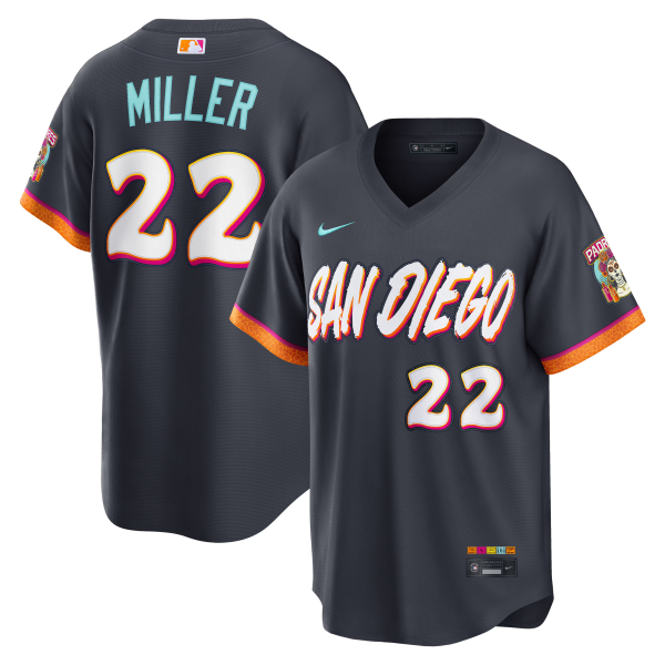 Men's San Diego Padres #22 Mason Miller Obsidian 2026 City Connect Stadium Jersey