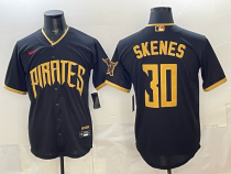 Men's Pittsburgh Pirates #30 Paul Skenes Black 2026 City Connect Stadium Stitched Jersey