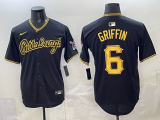 Men's Pittsburgh Pirates #6  Griffin Black Game Jersey