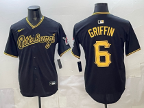 Men's Pittsburgh Pirates #6  Griffin Black Game Jersey