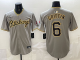 Men's Pittsburgh Pirates #6  Griffin Grey Game Jersey