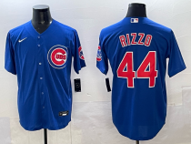 Men's Chicago Cubs #44 Anthony Rizzo Blue Cool Base Stitched Baseball Jersey