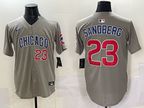 Men's Chicago Cubs #23 Ryne Sandberg Grey 'Ryne Sandberg Tribute' Vapor Limited V2 Jersey