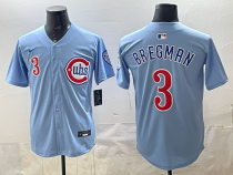 Men's Chicago Cubs #3 Alex Bregman Blue 2024/25 2nd Alternate Limited Jersey