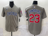 Men's Chicago Cubs #23 Ryne Sandberg Gray Limited Stitched Baseball Jersey