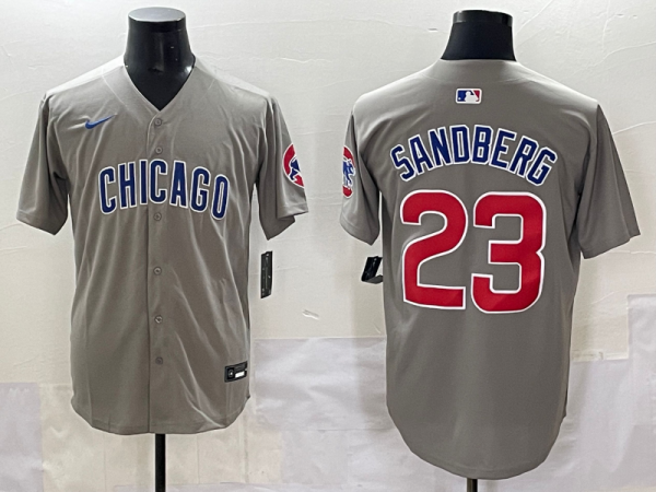 Men's Chicago Cubs #23 Ryne Sandberg Gray Limited Stitched Baseball Jersey