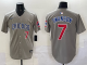 Men's Chicago Cubs #7 Dansby Swanson Grey Cool Base Stitched Baseball Jersey