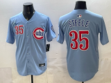 Men's Chicago Cubs #35 Justin Steele Blue 2024/25 2nd Alternate Limited Stitched Jersey