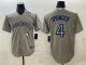 Men's Toronto Blue Jays #4 George Springer Grey 2025 World Series Cool Base Stitched Jersey