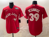 Men's Toronto Blue Jays #39 Trey Yesavage Red 2025 World Series 2025 World Series Home Jersey
