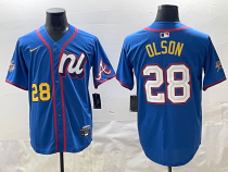 Men's Atlanta Braves #28 Matt Olson Navy Limited Jersey
