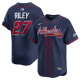 Men's Atlanta Braves #27 Austin Riley Navy 2025 Speedway Classic Alternate Limited Jersey