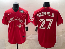 Men's Toronto Blue Jays #27 Vladimir Guerrero Jr. Red 2025 World Series 2025 World Series Home Jersey