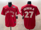 Men's Toronto Blue Jays #27 Vladimir Guerrero Jr. Red 2025 World Series 2025 World Series Home Jersey