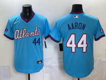 Men's Atlanta Braves #44 Hank Aaron Powder Blue 2026 City Connect Stadium Stitched Jersey