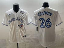 Men's Toronto Blue Jays #26 Matt Chapman White 2025 World Series 2025 World Series Home Jersey