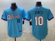 Men's Atlanta Braves #10 Chipper Jones Powder Blue 2026 City Connect Stadium Stitched Jersey