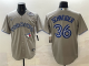Men's Toronto Blue Jays #36 Davis Schneider Grey 2025 World Series Cool Base Stitched Jersey