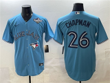 Men's Toronto Blue Jays #26 Matt Chapman Blue 2025 World Series Cool Base Stitched Jersey