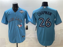 Men's Toronto Blue Jays #26 Matt Chapman Blue 2025 World Series Cool Base Stitched Jersey