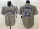 Men's Toronto Blue Jays #27 Vladimir Guerrero Jr. Gray 2025 World Series Cool Base Stitched Jersey