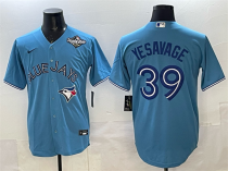 Men's Toronto Blue Jays #39 Trey Yesavage Blue 2025 World Series Home Jersey