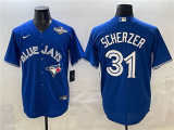 Men's Toronto Blue Jays #31 Max Scherzer Royal 2025 World Series Cool Base Stitched Jersey