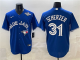 Men's Toronto Blue Jays #31 Max Scherzer Royal 2025 World Series Cool Base Stitched Jersey