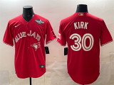 Men's Toronto Blue Jays #30 Alejandro Kirk Red 2025 World Series 2025 World Series Home Jersey
