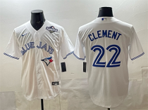 Men's Toronto Blue Jays #22 Ernie Clement White 2025 World Series 2025 World Series Home Jersey